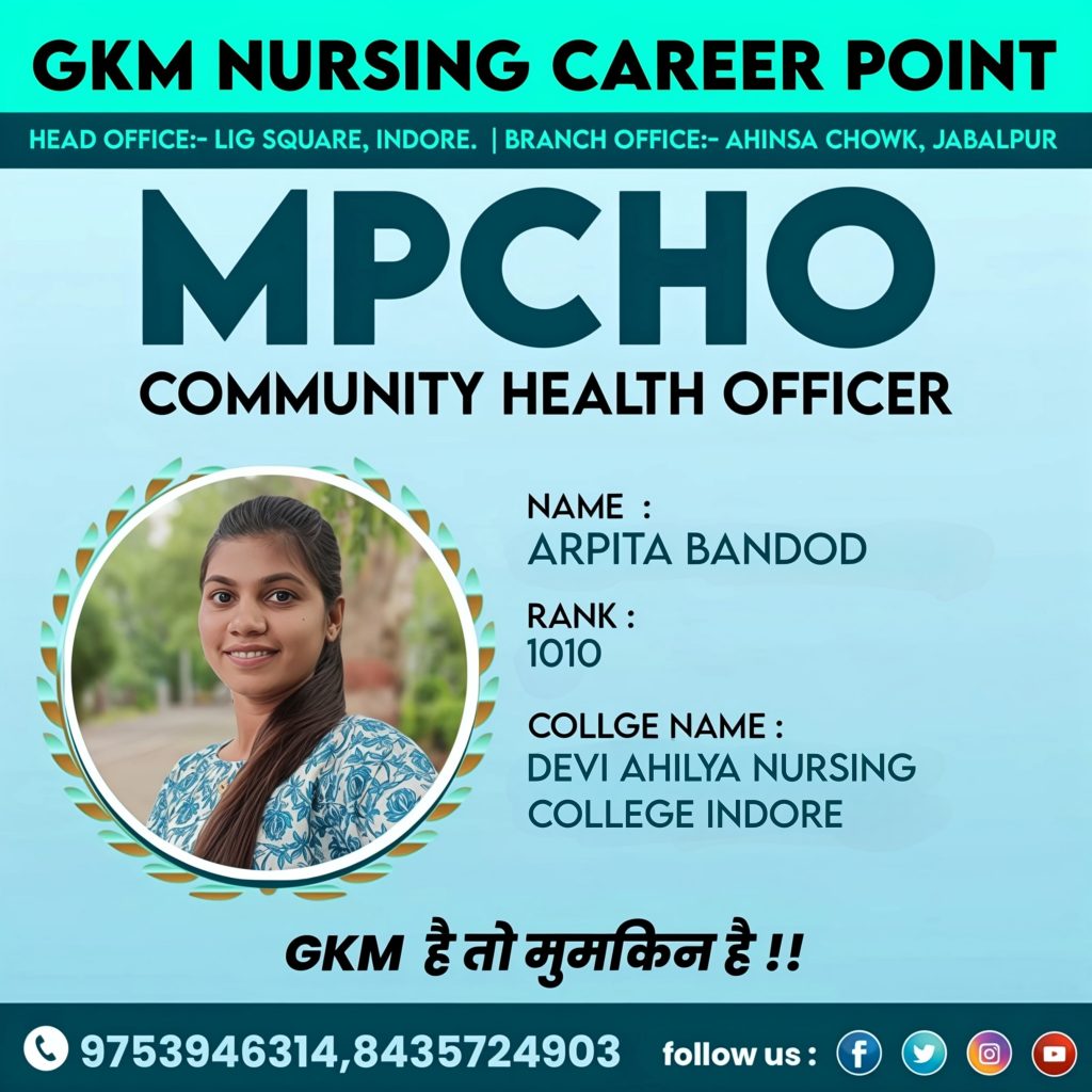 the best Nursing officer coaching Institute in INDORE